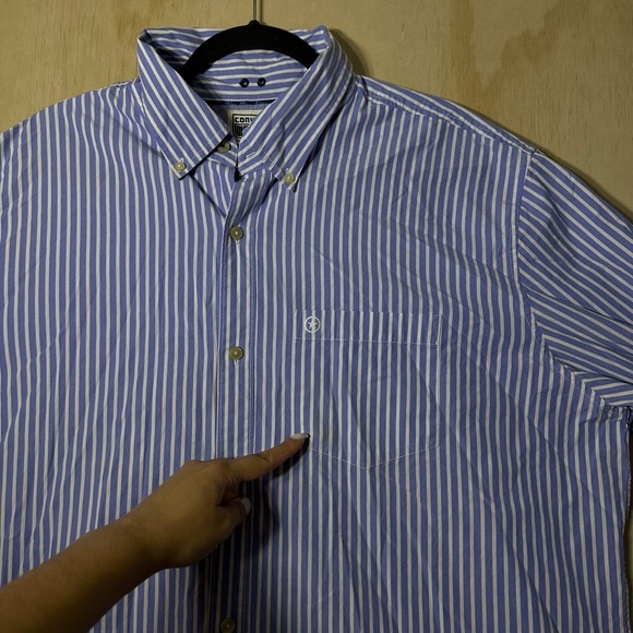 Converse Men's Blue and White Striped Button Down Shirt Cotton XXL - Picture 8 of 14